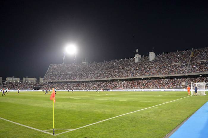 A photo taken at Morocco's Stade de Tanger during a game between Monaco vs Paris SG in 2017